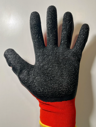 Baustellenhandschuh mit Schrumpflatexbeschichtung